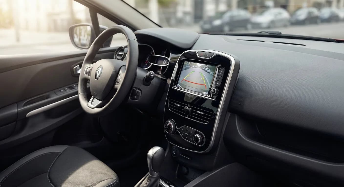 Affichage de la caméra de recul sur le système R-Link d'une Clio 4