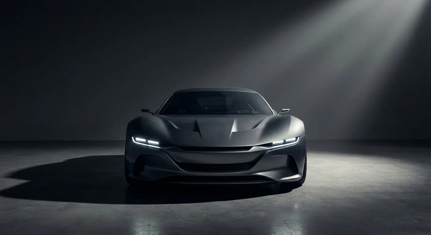 Gros plan iconique de l'avant de la Carmen Fisker