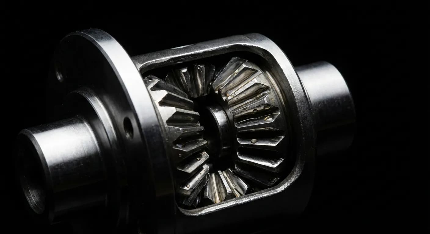 Gros plan iconique d'un mécanisme de différentiel automobile