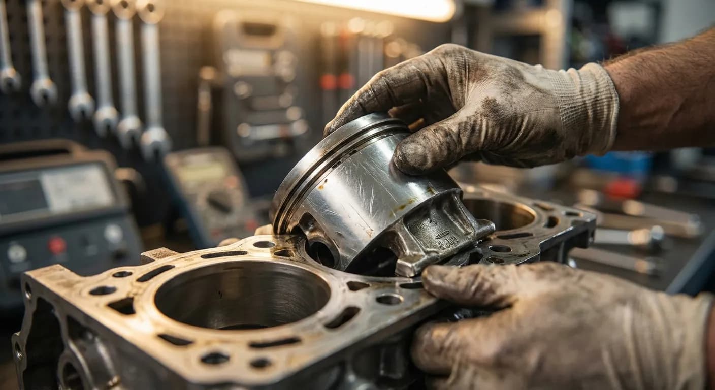 Mécanicien expert effectuant l'entretien d'un moteur 2.0 dCi pour garantir sa longévité.