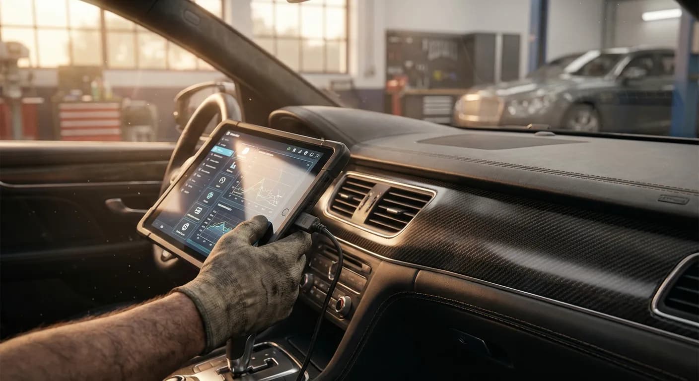 Diagnostic technique d'une Mercedes avec un scanner professionnel