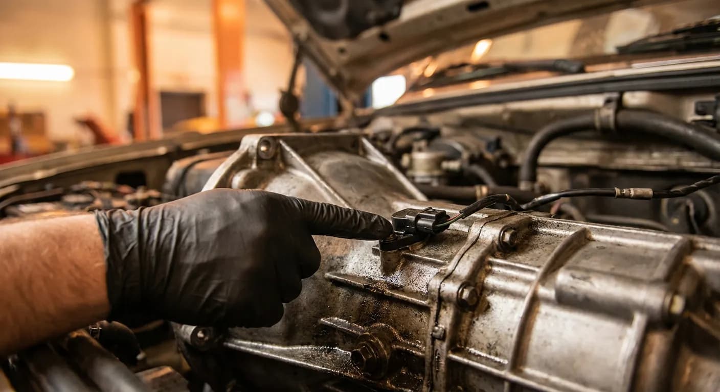 Localisation du capteur de vitesse sur la boîte de vitesses d'une Twingo 1